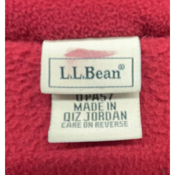 LL Bean Fleece Sweater Women M Red Nordic Fair Isle Full Zip Jacket Christmas - Picture 13 of 15